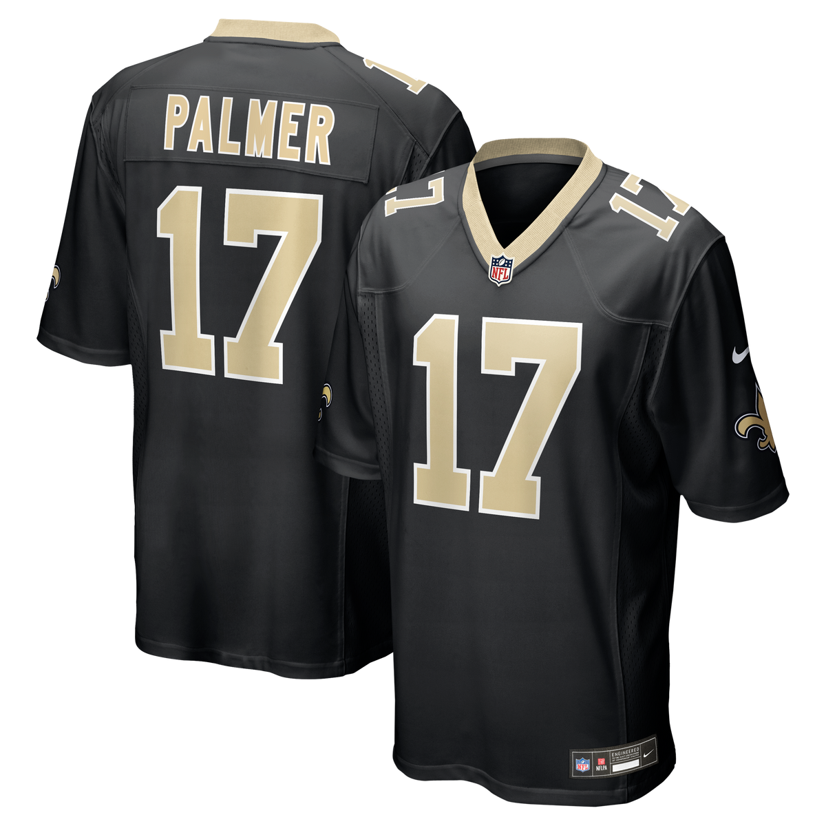 Men's New Orleans Saints Trey Palmer Nike Black Team Game Jersey