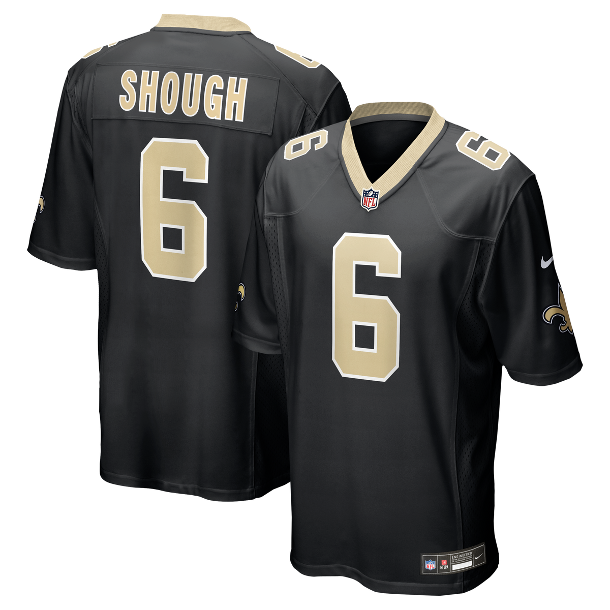 Men's New Orleans Saints Tyler Shough Nike Black Game Jersey
