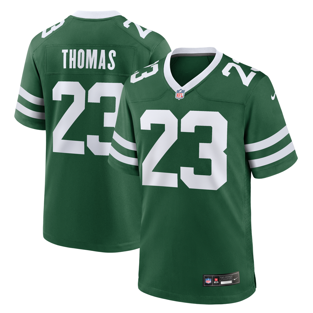 Men's New York Jets Azareye&'h Thomas Nike Legacy Green Team Game Jersey