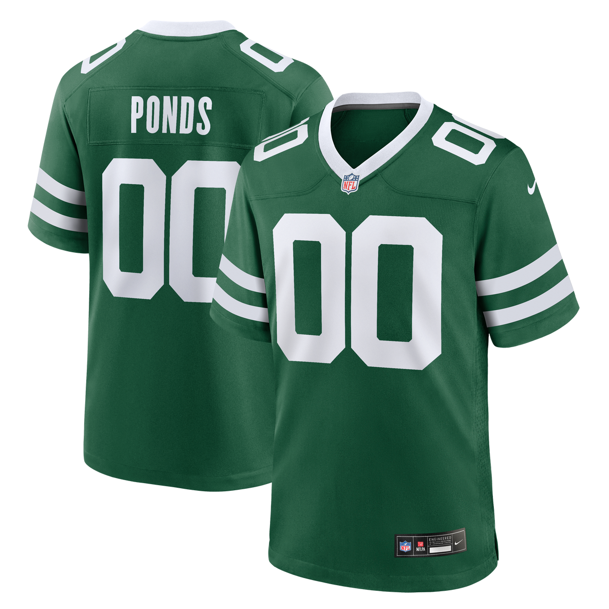 Men's New York Jets D&'Angelo Ponds Nike Legacy Green Game Jersey