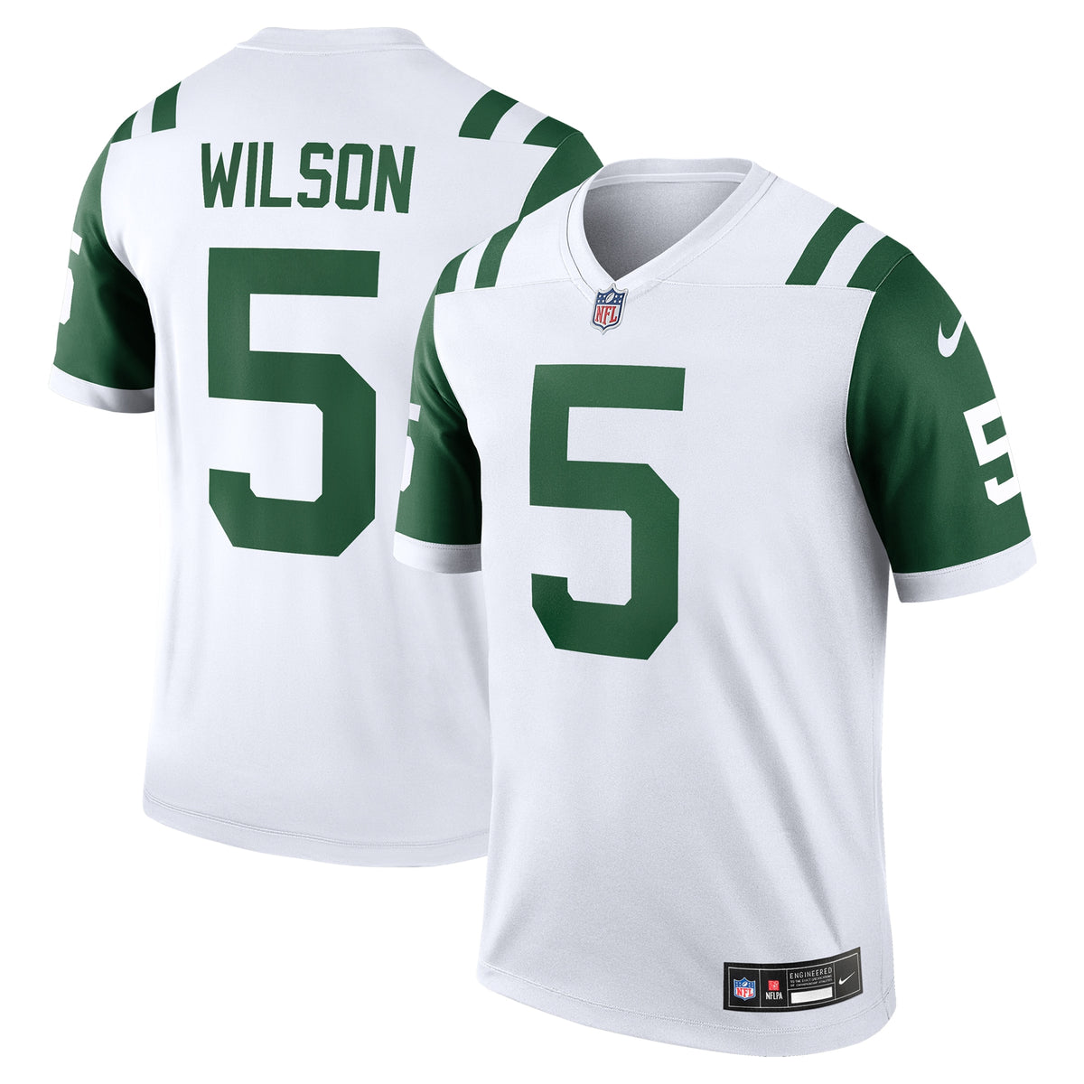 Men's New York Jets Garrett Wilson Nike White Legend Player Performance Top