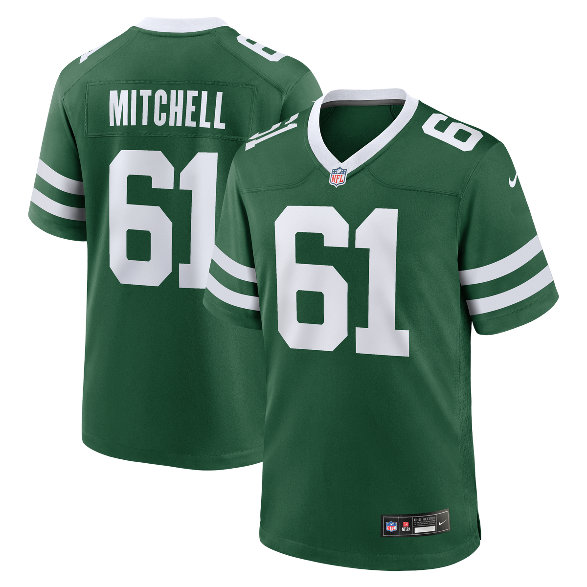 Men's New York Jets Max Mitchell Nike Legacy Green Team Game Jersey
