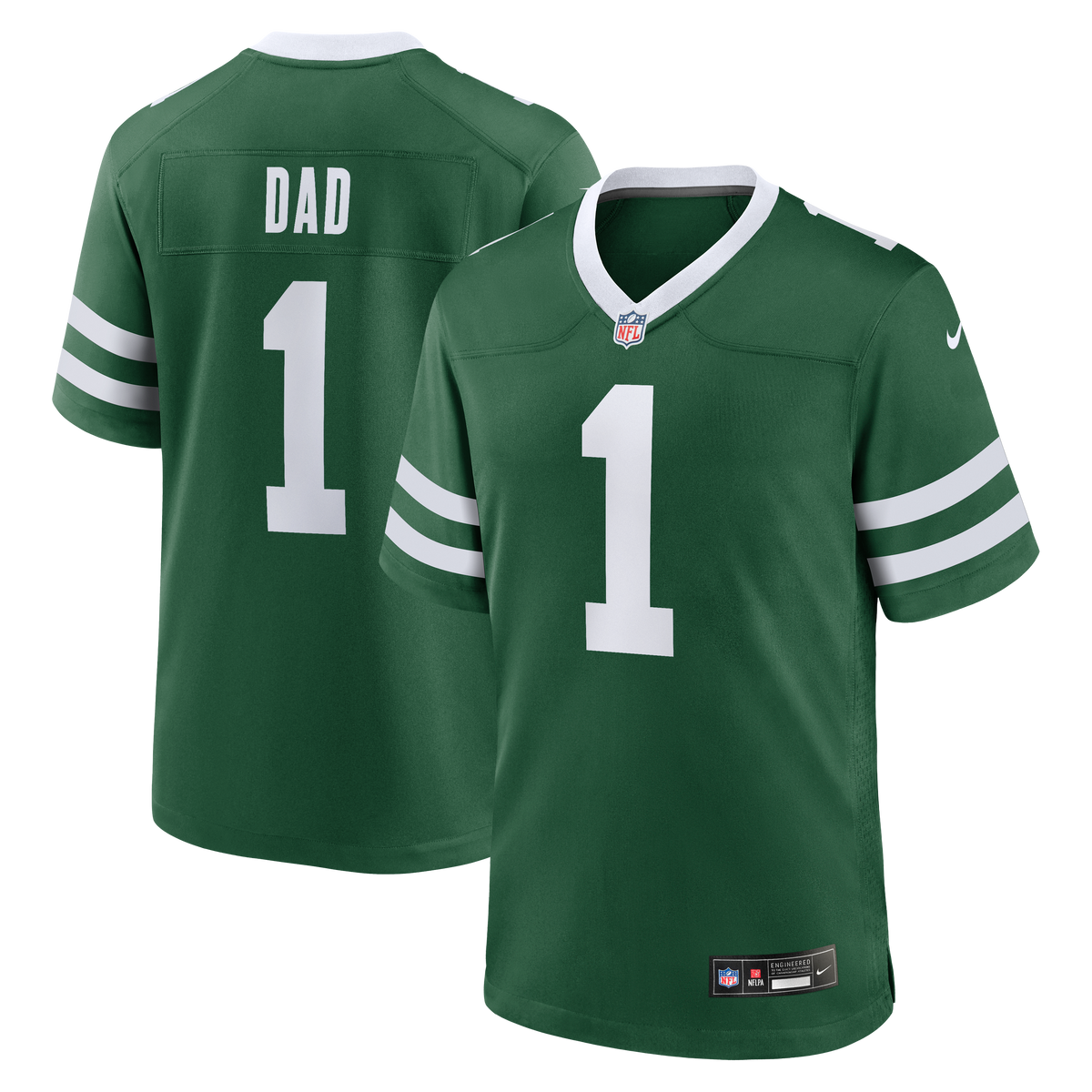 Men's New York Jets Nike Legacy Green #1 Dad Game Jersey
