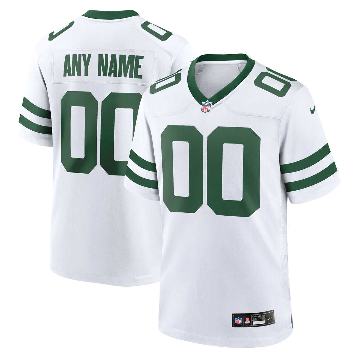 Men's New York Jets Nike Legacy White Custom Game Jersey