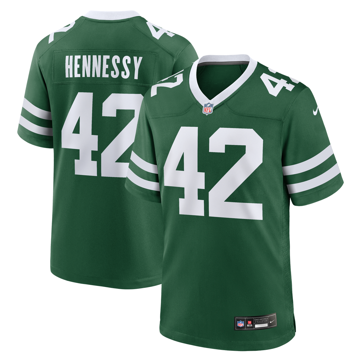 Men's New York Jets Thomas Hennessy Nike Legacy Green Team Game Jersey