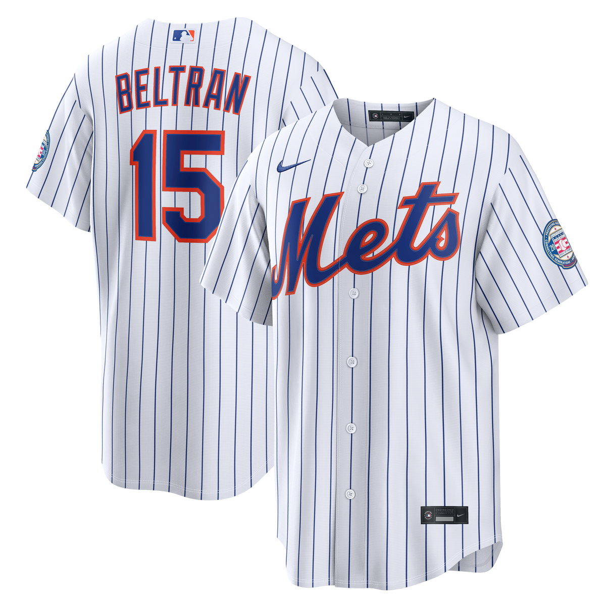 Men's New York Mets Carlos Beltran Nike White Home Replica 2026 Hall of Fame Patch Jersey