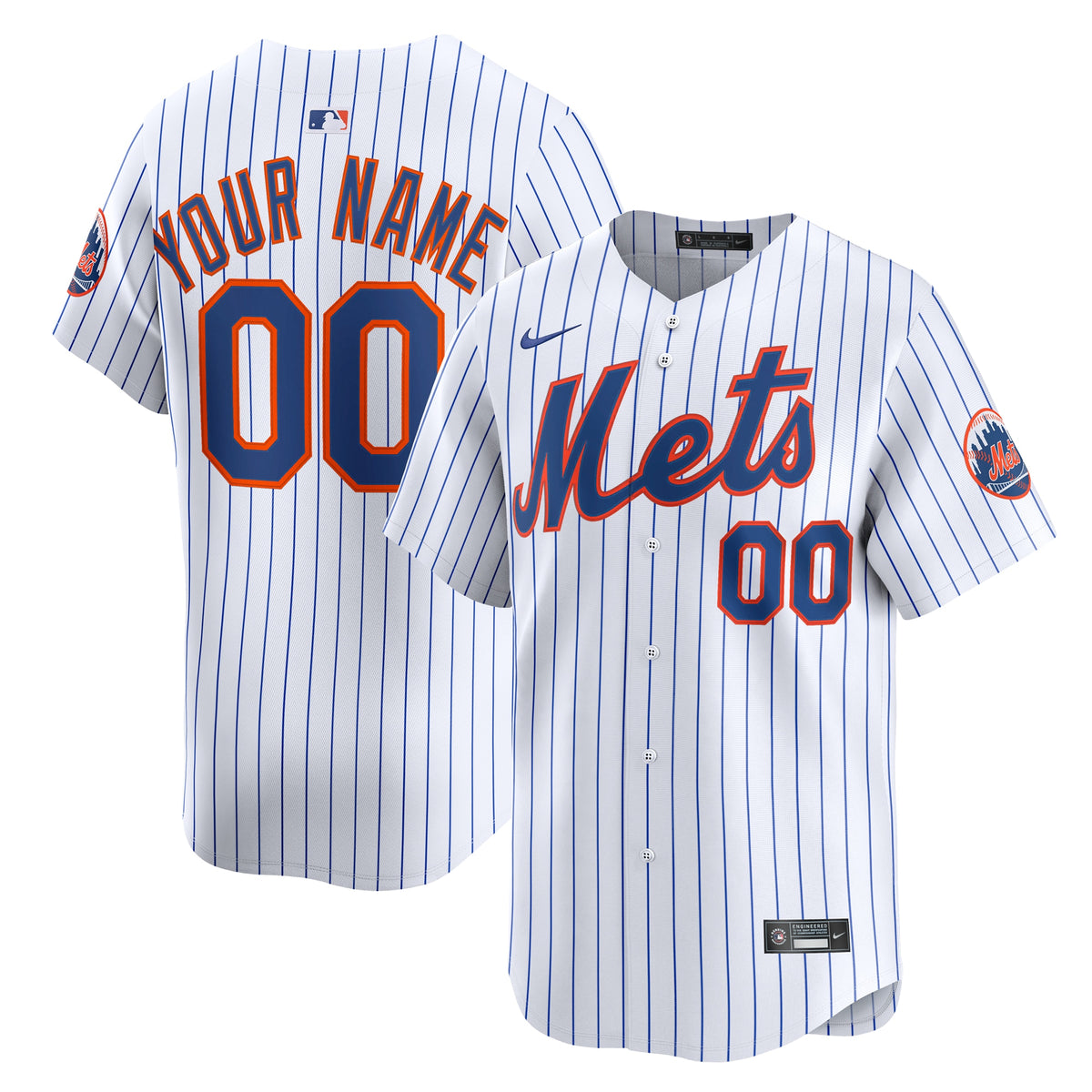 Men's New York Mets Nike White Home Limited Custom Jersey