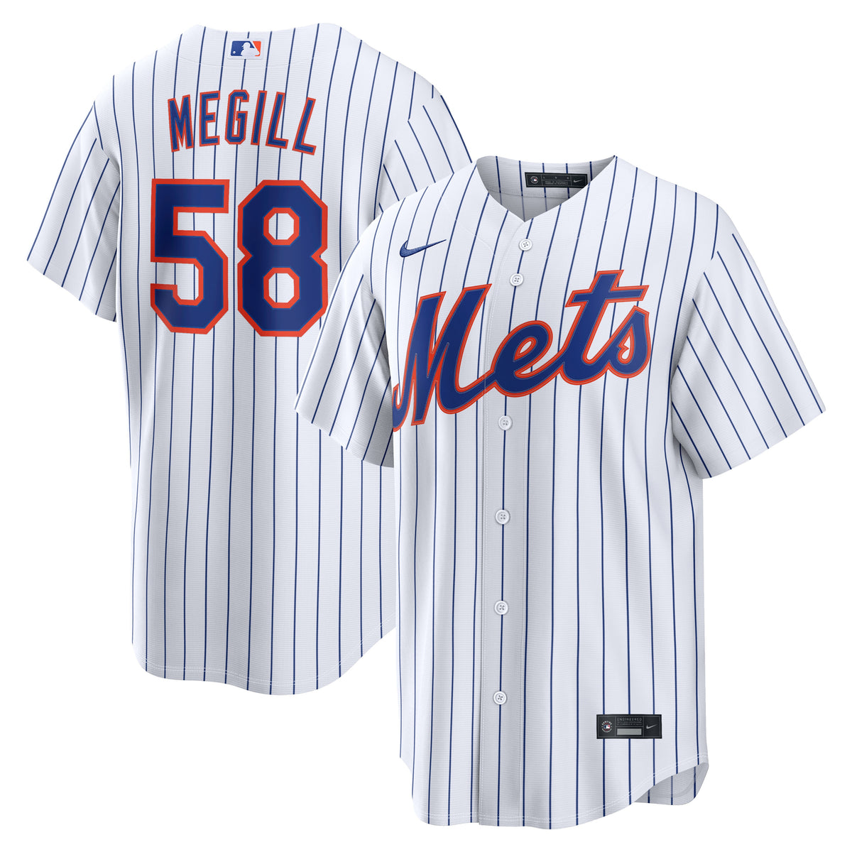 Men's New York Mets Tylor Megill Nike White Home Replica Jersey