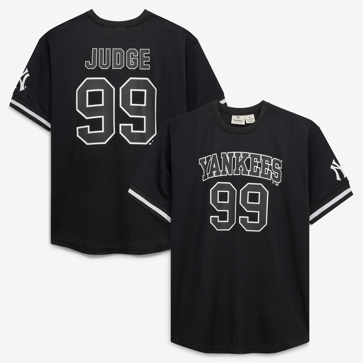 Men's New York Yankees Aaron Judge Fanatics Black/White Big & Tall Heavyweight Mesh Jersey