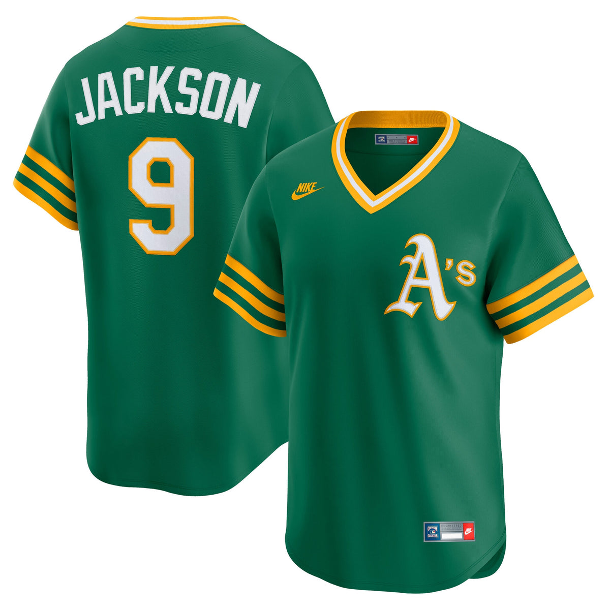 Men's Oakland Athletics Reggie Jackson Nike Kelly Green Cooperstown Collection Limited Jersey
