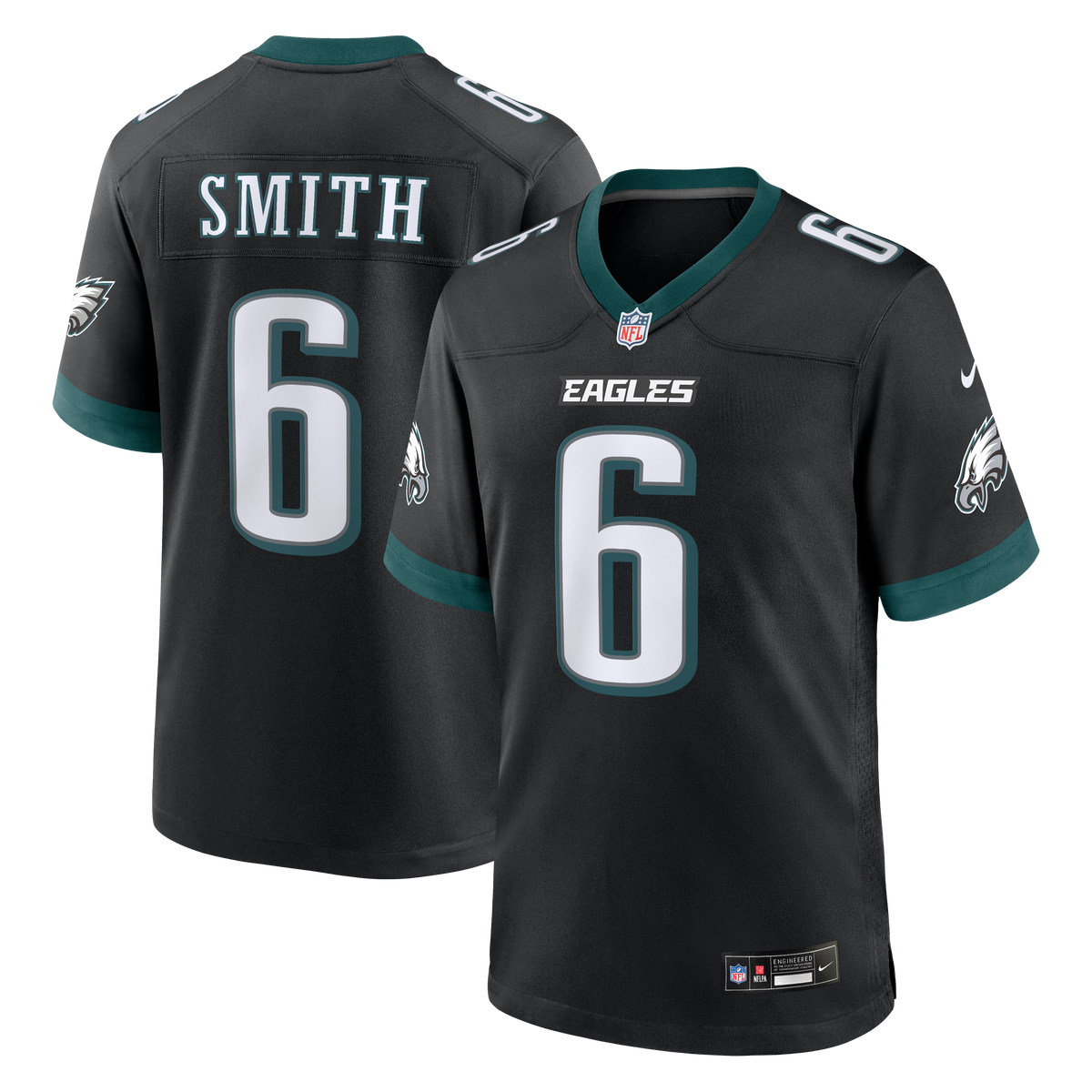 Men's Philadelphia Eagles DeVonta Smith Nike Black Alternate Game Jersey