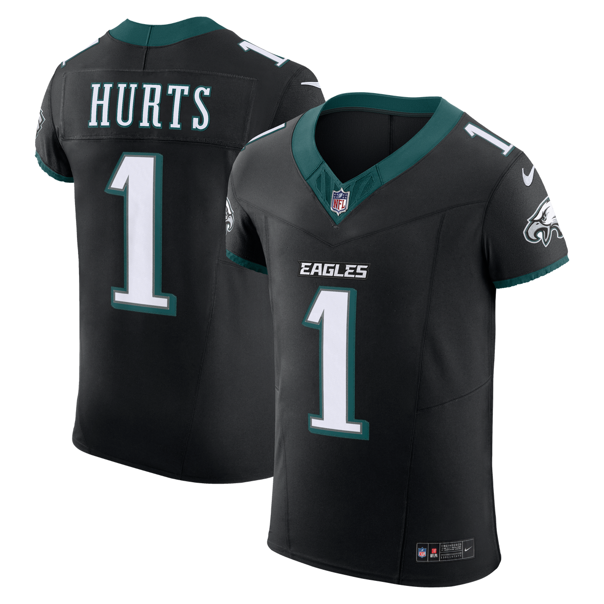 Men's Philadelphia Eagles Jalen Hurts Nike Black Alternate Vapor F.U.S.E. Elite Jersey