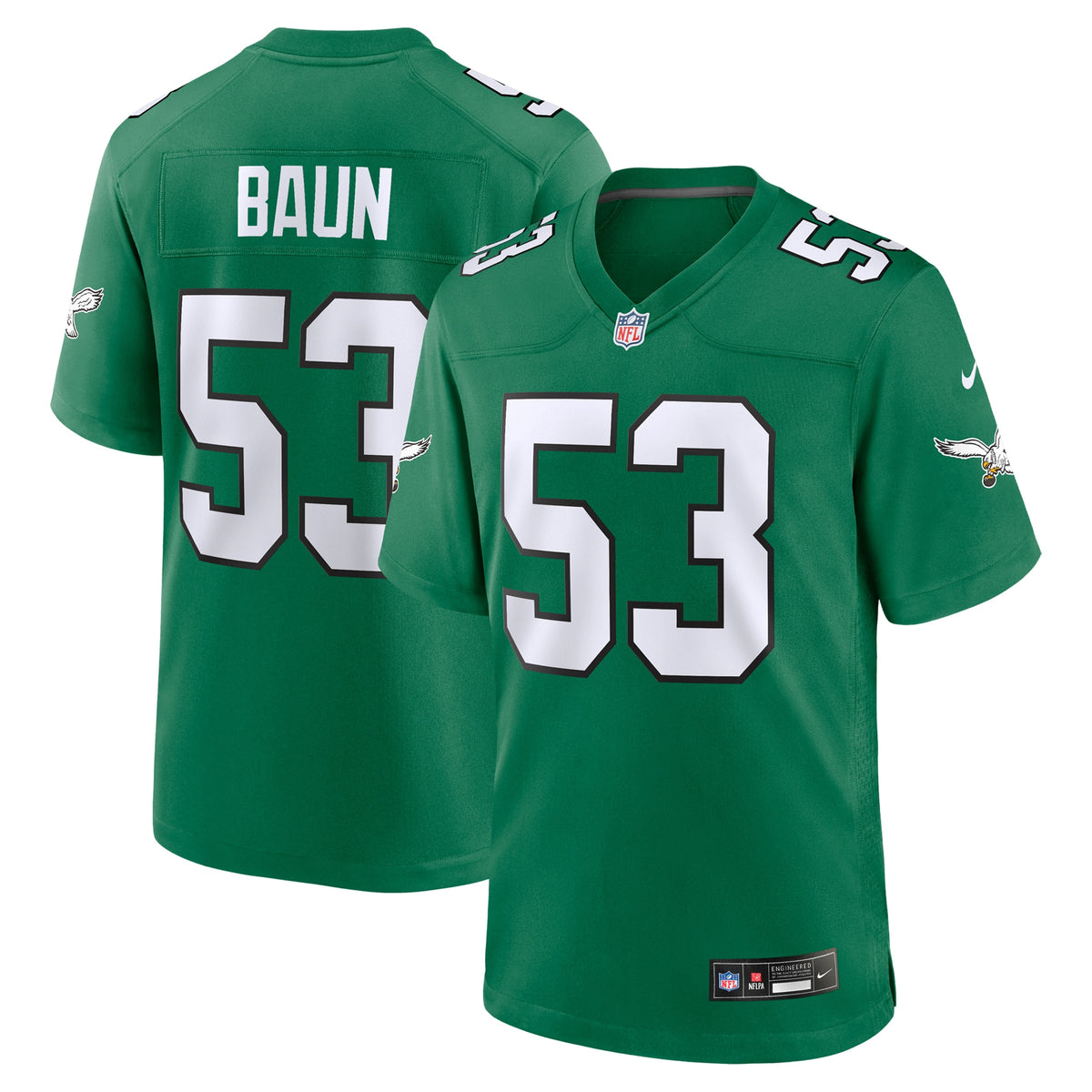 Men's Philadelphia Eagles Zack Baun Nike Kelly Green Alternate Game Jersey