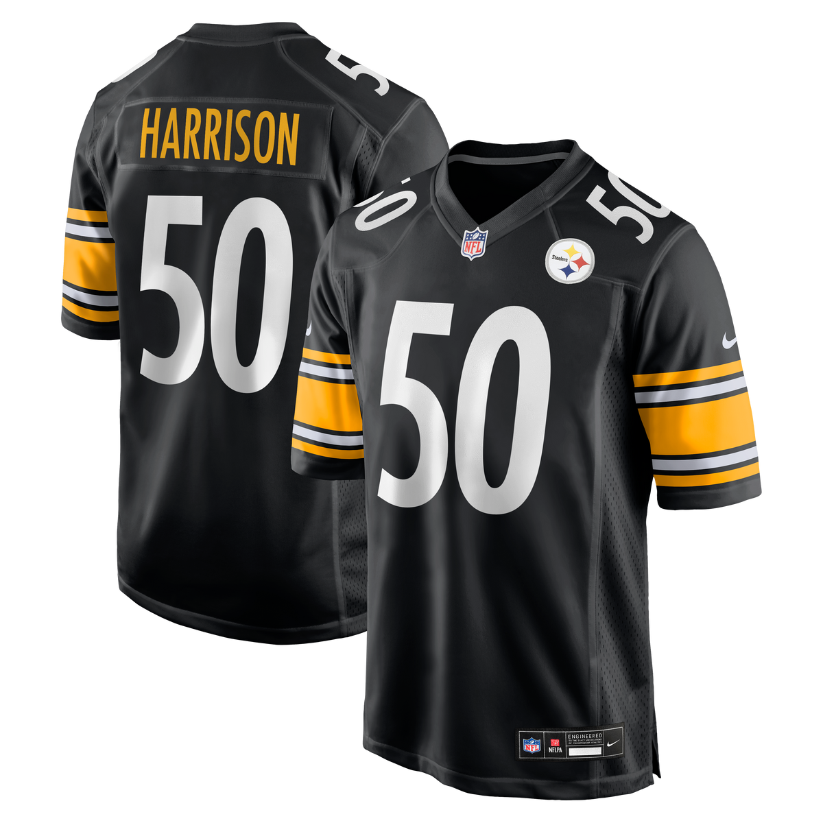 Men's Pittsburgh Steelers Malik Harrison Nike Black Team Game Jersey