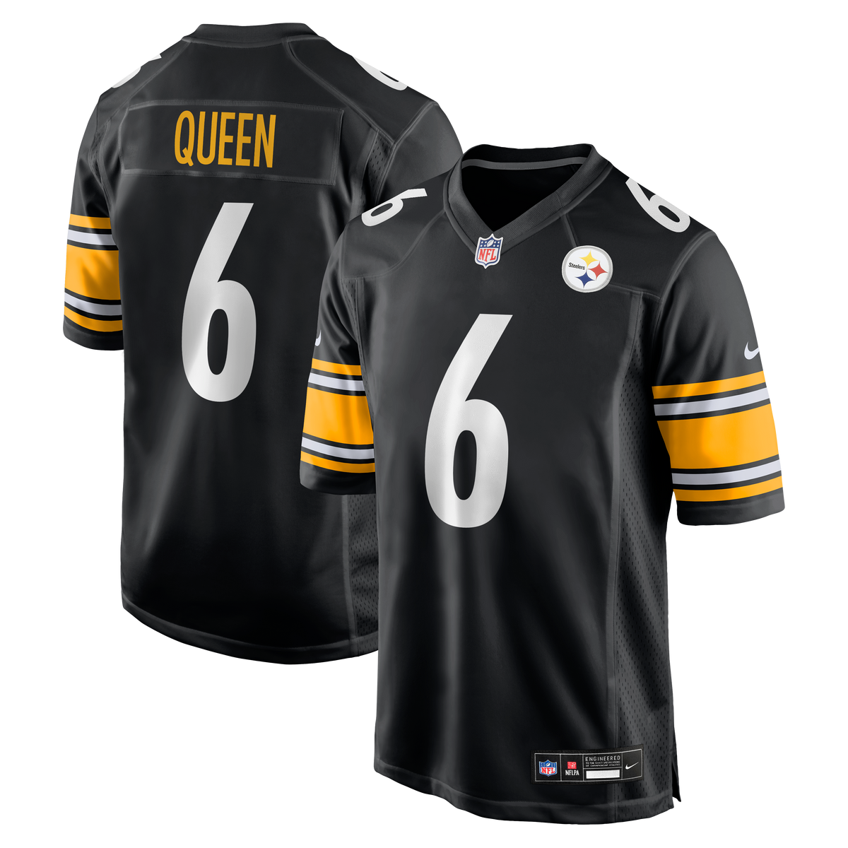 Men's Pittsburgh Steelers Patrick Queen Nike Black Game Jersey