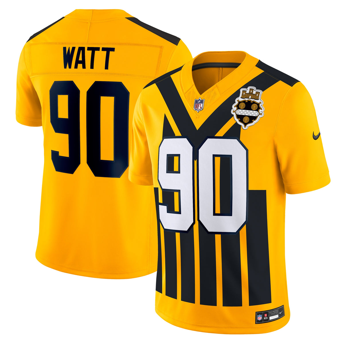 Men's Pittsburgh Steelers T.J. Watt Nike Gold Alternate Vapor F.U.S.E. Limited Jersey