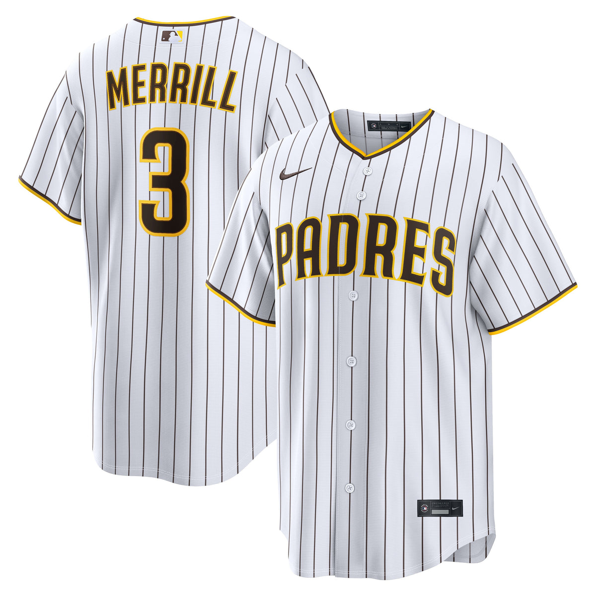 Men's San Diego Padres Jackson Merrill Nike White Home Replica Player Jersey