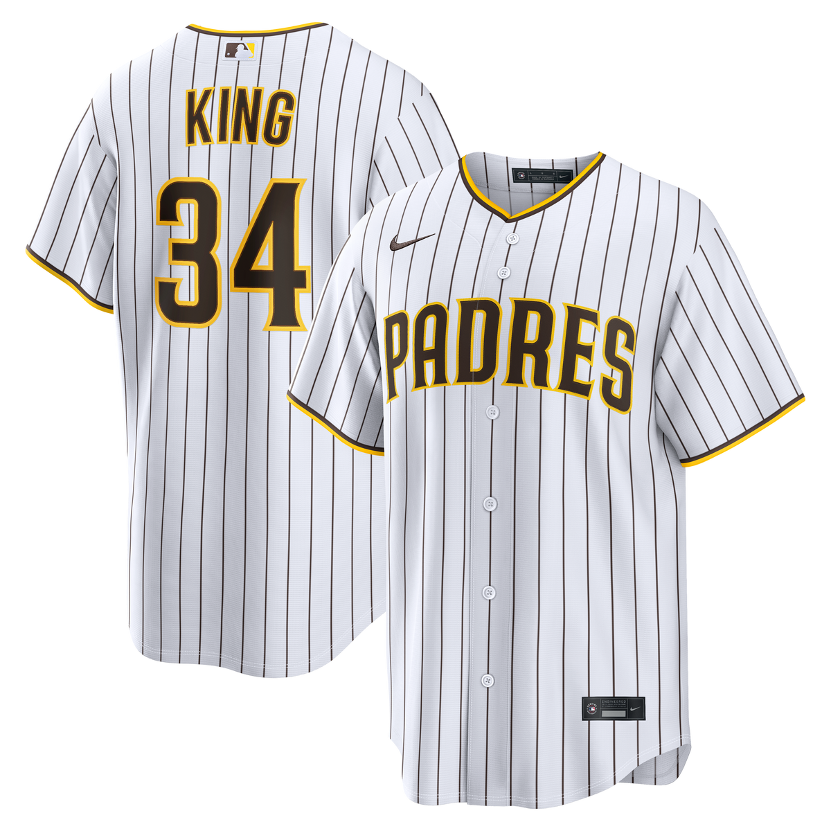 Men's San Diego Padres Michael King Nike White Home Replica Jersey