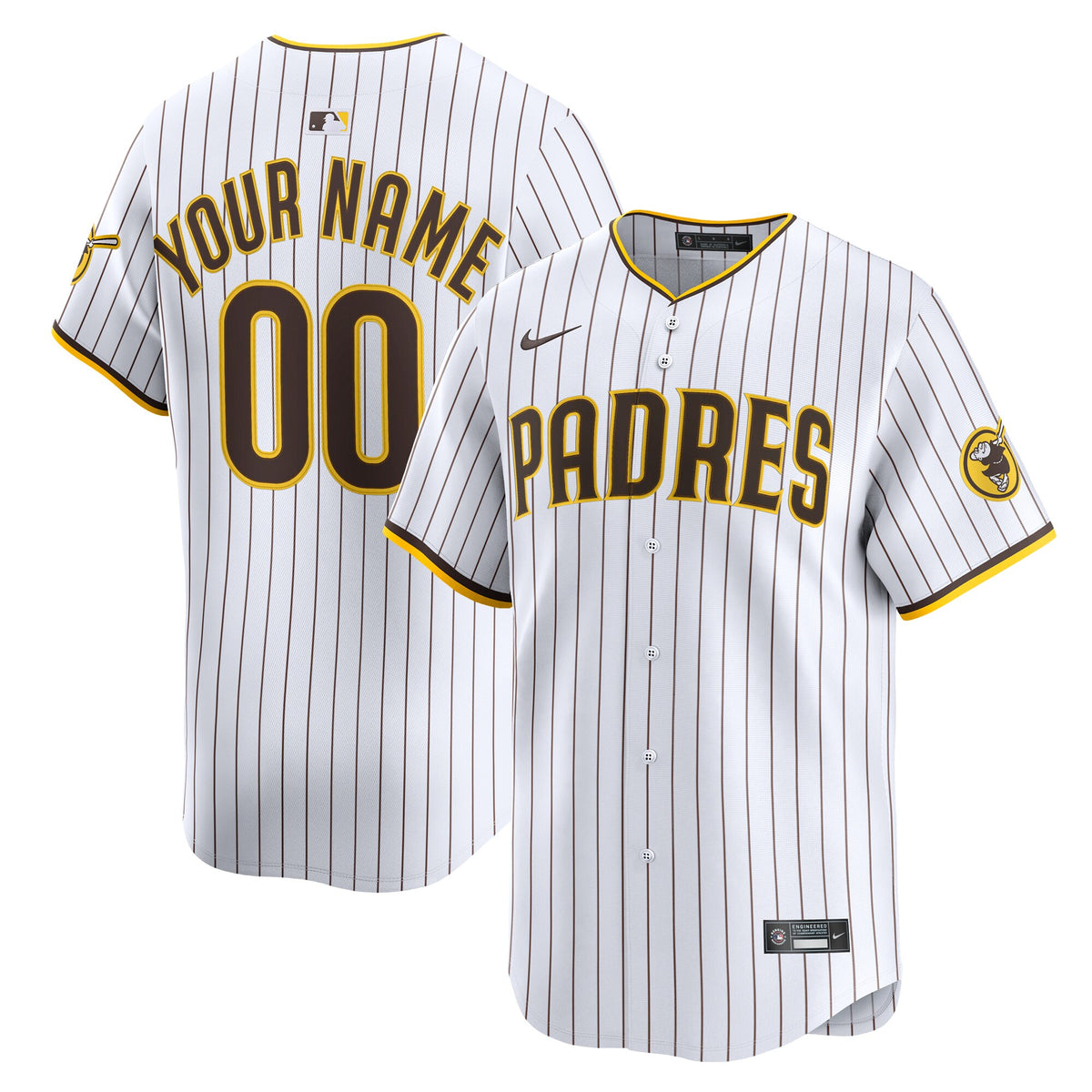 Men's San Diego Padres Nike White Home Limited Custom Jersey