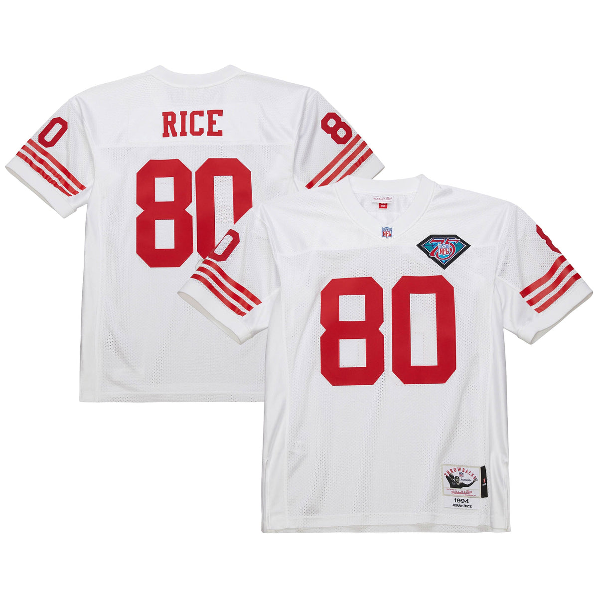 Men's San Francisco 49ers 1994 Jerry Rice Mitchell & Ness White Authentic Throwback Retired Player Jersey