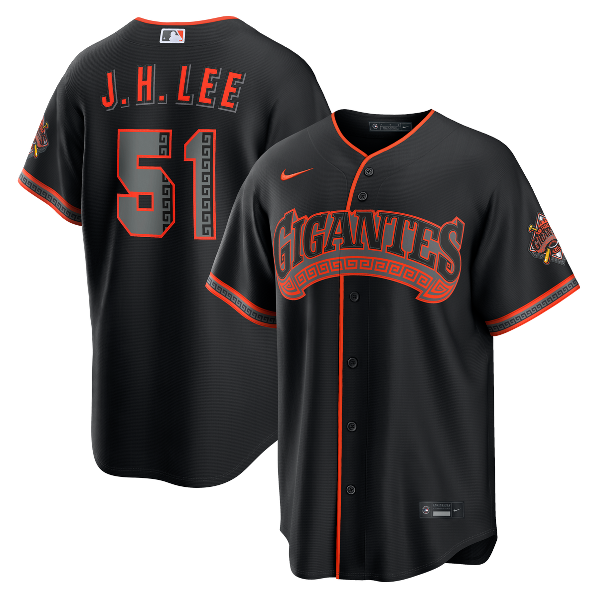 Men's San Francisco Giants Jung Hoo Lee Nike Black Alternate Stadium Jersey