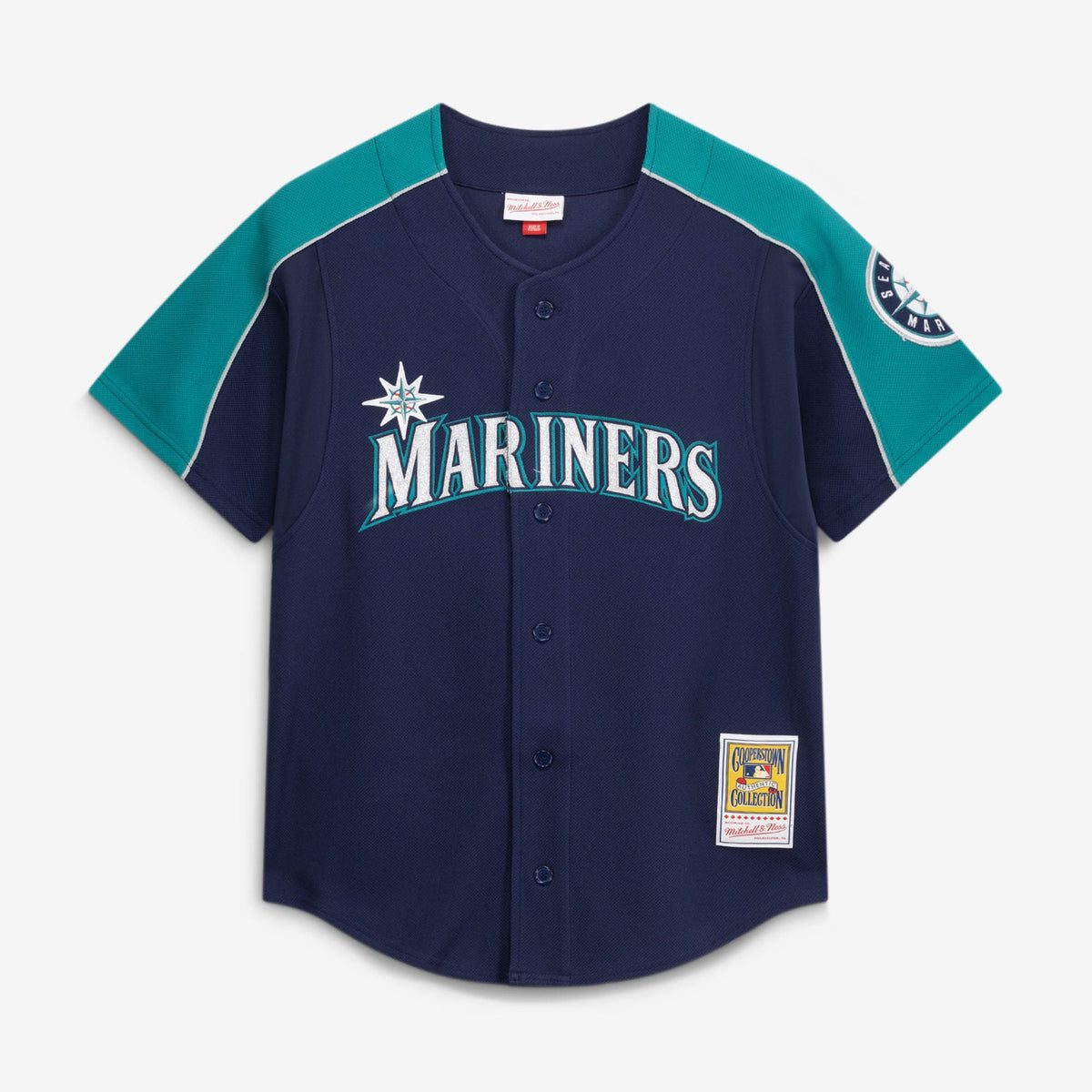 Men's Seattle Mariners Ichiro Suzuki Mitchell & Ness Navy 2006 Cooperstown Mesh Batting Practice Button-Up Jersey
