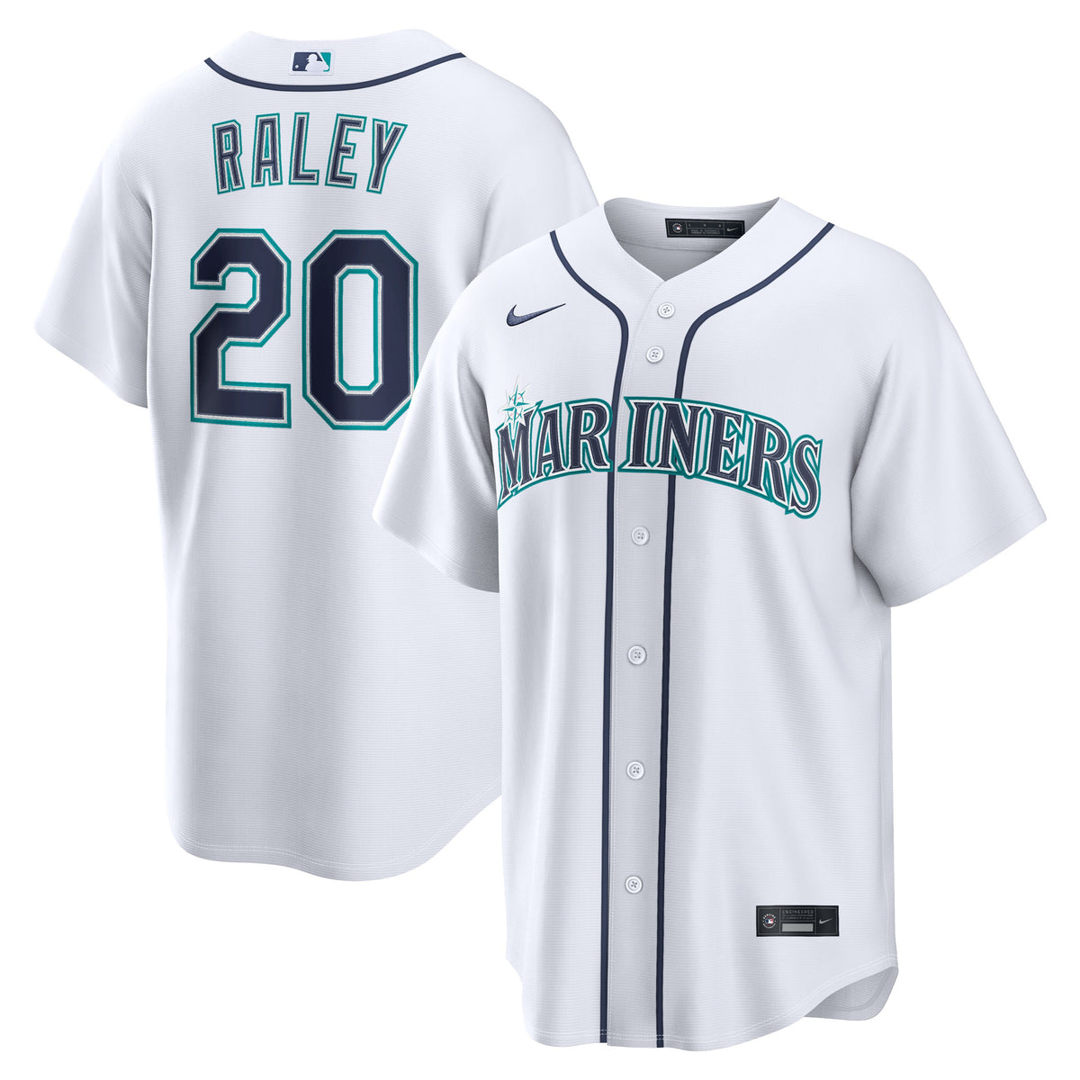 Men's Seattle Mariners Luke Raley Nike White Home Replica Jersey