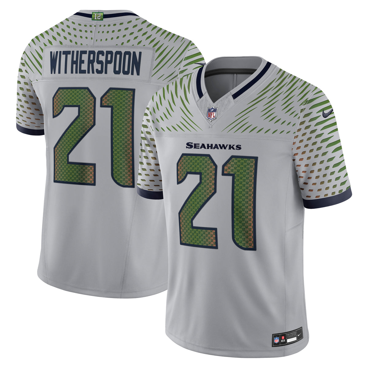 Men's Seattle Seahawks Devon Witherspoon Nike Wolf Gray 2025 Rivalries Collection Stitched Limited Jersey