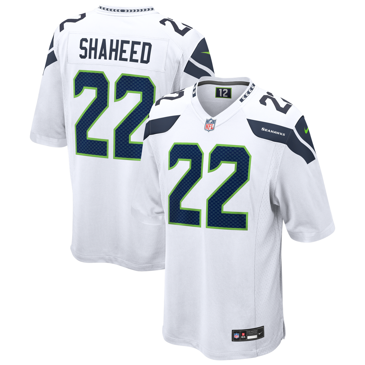 Men's Seattle Seahawks Rashid Shaheed Nike White Game Jersey