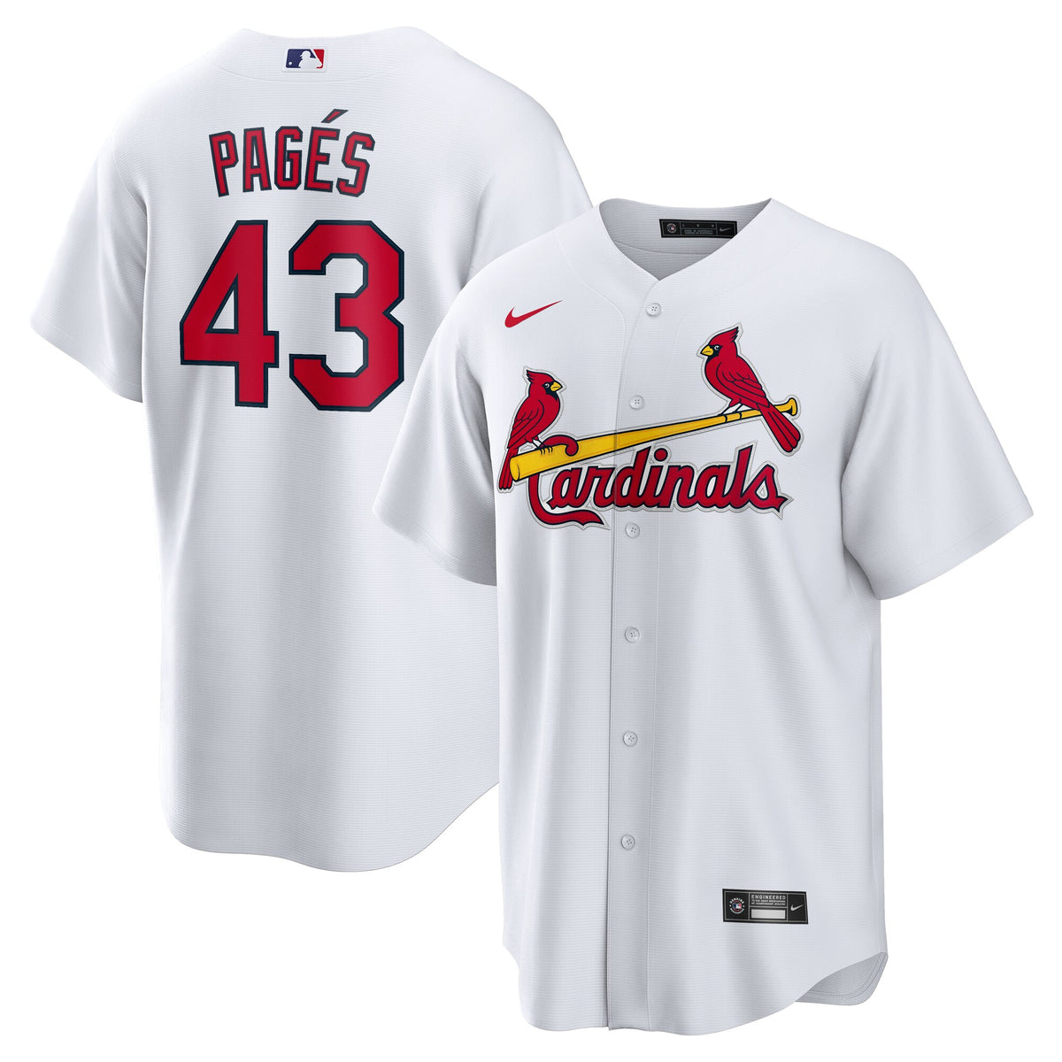 Men's St. Louis Cardinals Pedro Pagí©s Nike White Home Replica Jersey