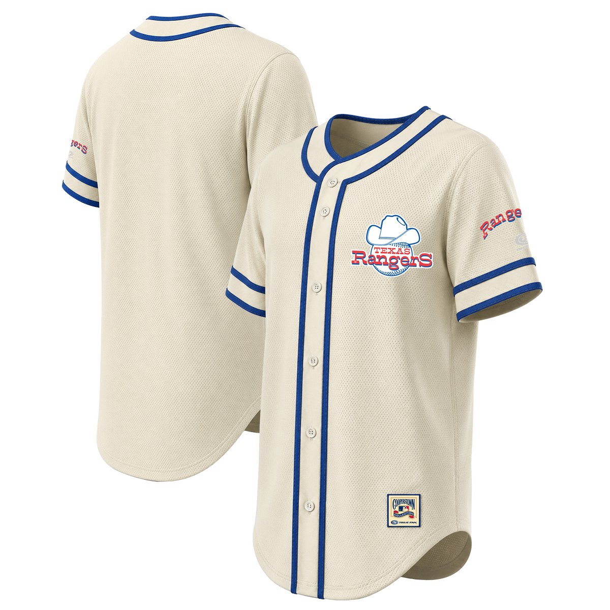 Men's Texas Rangers Stitches Natural Throwback Fashion Jersey