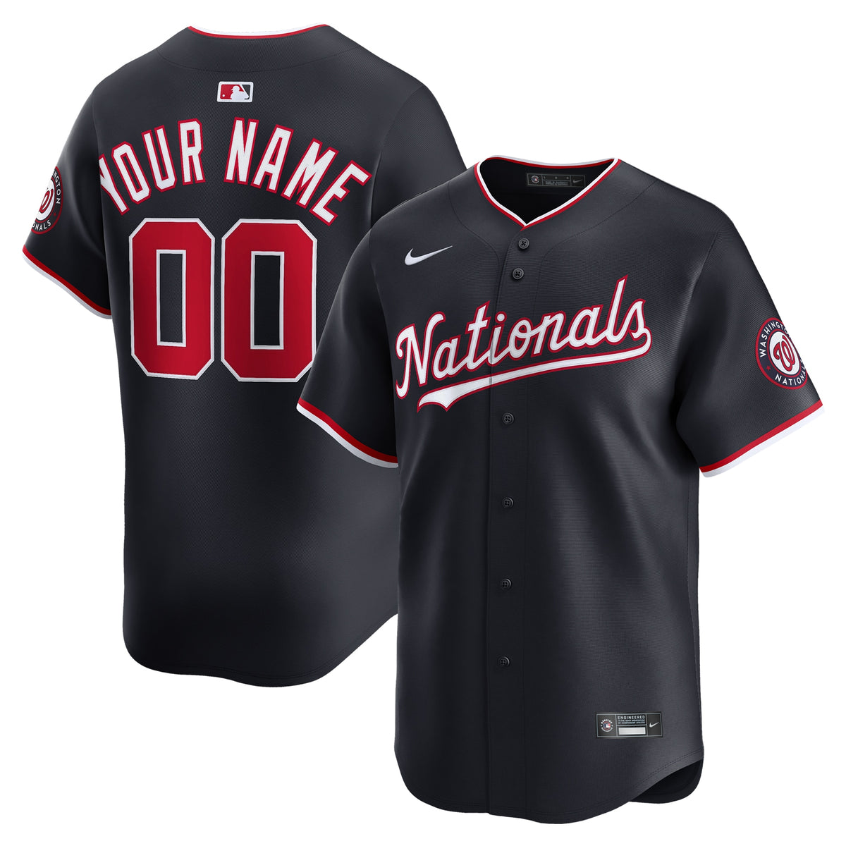 Men's Washington Nationals Nike Navy Alternate Limited Custom Jersey