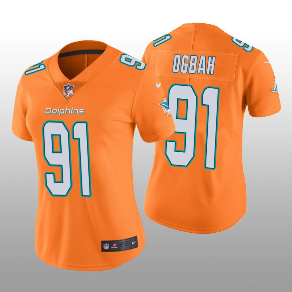 Miami Dolphins Emmanuel Ogbah Orange Jersey Color Rush Limited Women's
