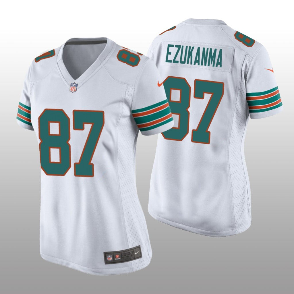 Miami Dolphins Erik Ezukanma White Jersey Throwback Game Women's