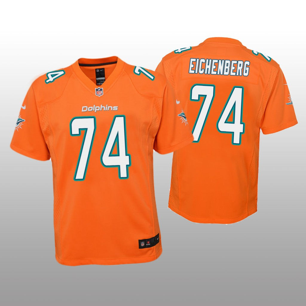 Miami Dolphins Liam Eichenberg Orange Jersey Color Rush Game Youth