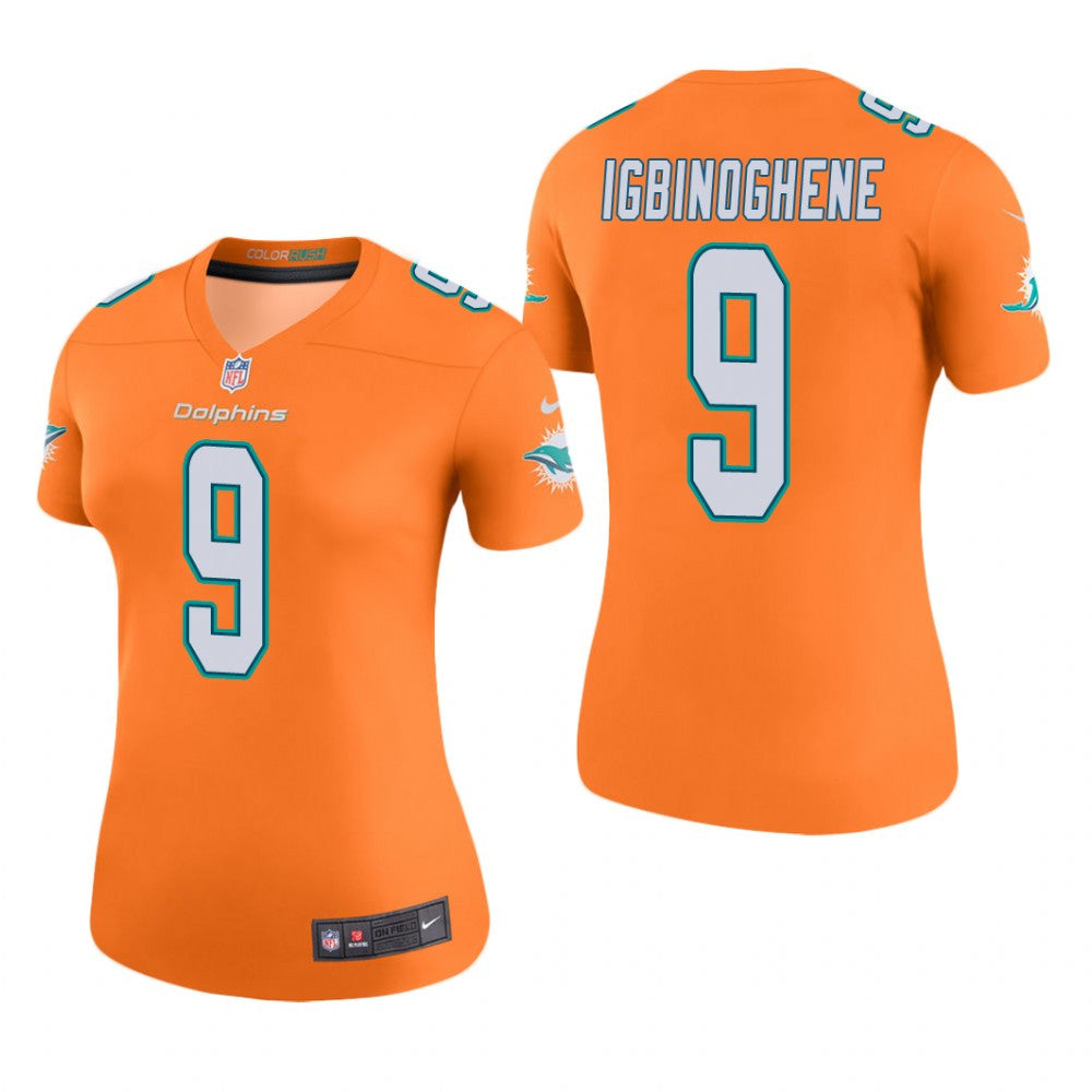 Miami Dolphins Noah Igbinoghene Orange Jersey Color Rush Legend Women's