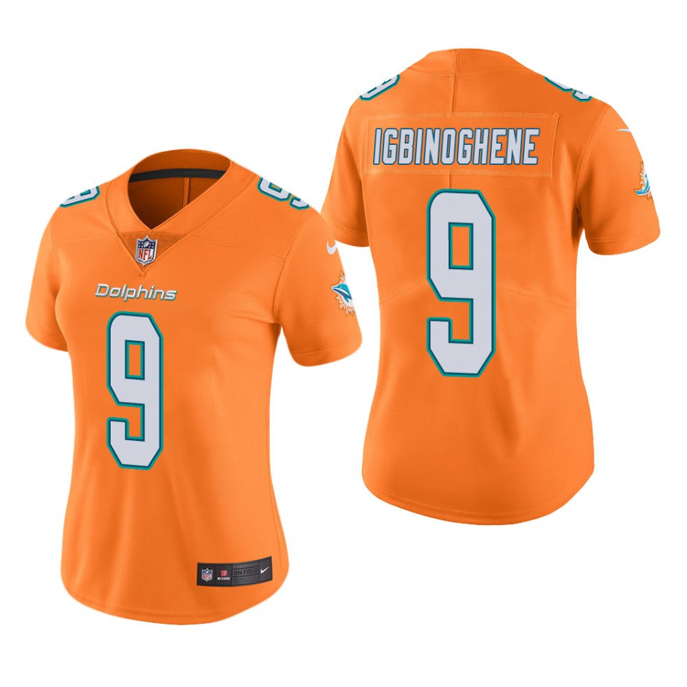 Miami Dolphins Noah Igbinoghene Orange Jersey Color Rush Limited Women's