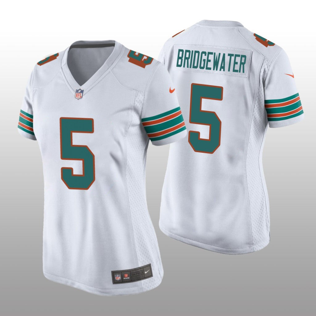 Miami Dolphins Teddy Bridgewater White Jersey Throwback Game Women's