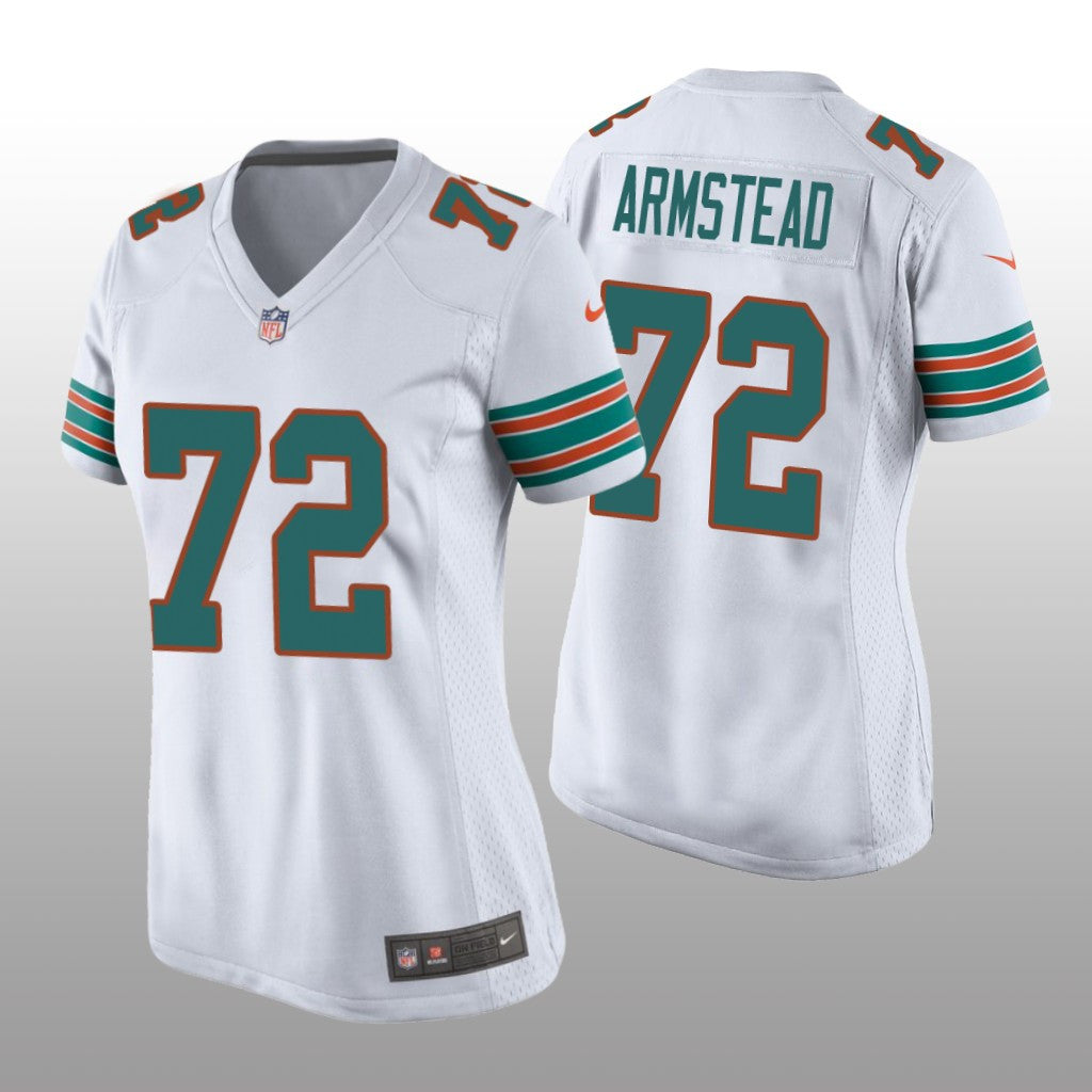 Miami Dolphins Terron Armstead White Jersey Throwback Game Women's
