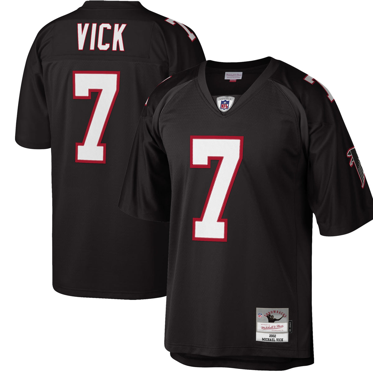 Michael Vick Atlanta Falcons Mitchell Ness Big Tall 2002 Retired Player Replica Jersey Black