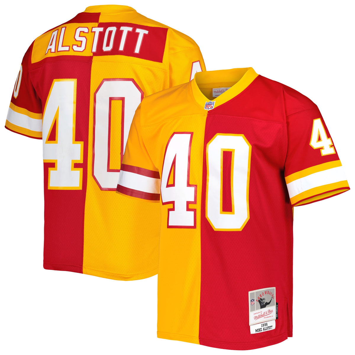 Mike Alstott Tampa Bay Buccaneers Mitchell Ness 1996 Split Legacy Replica Jersey Orange-Red