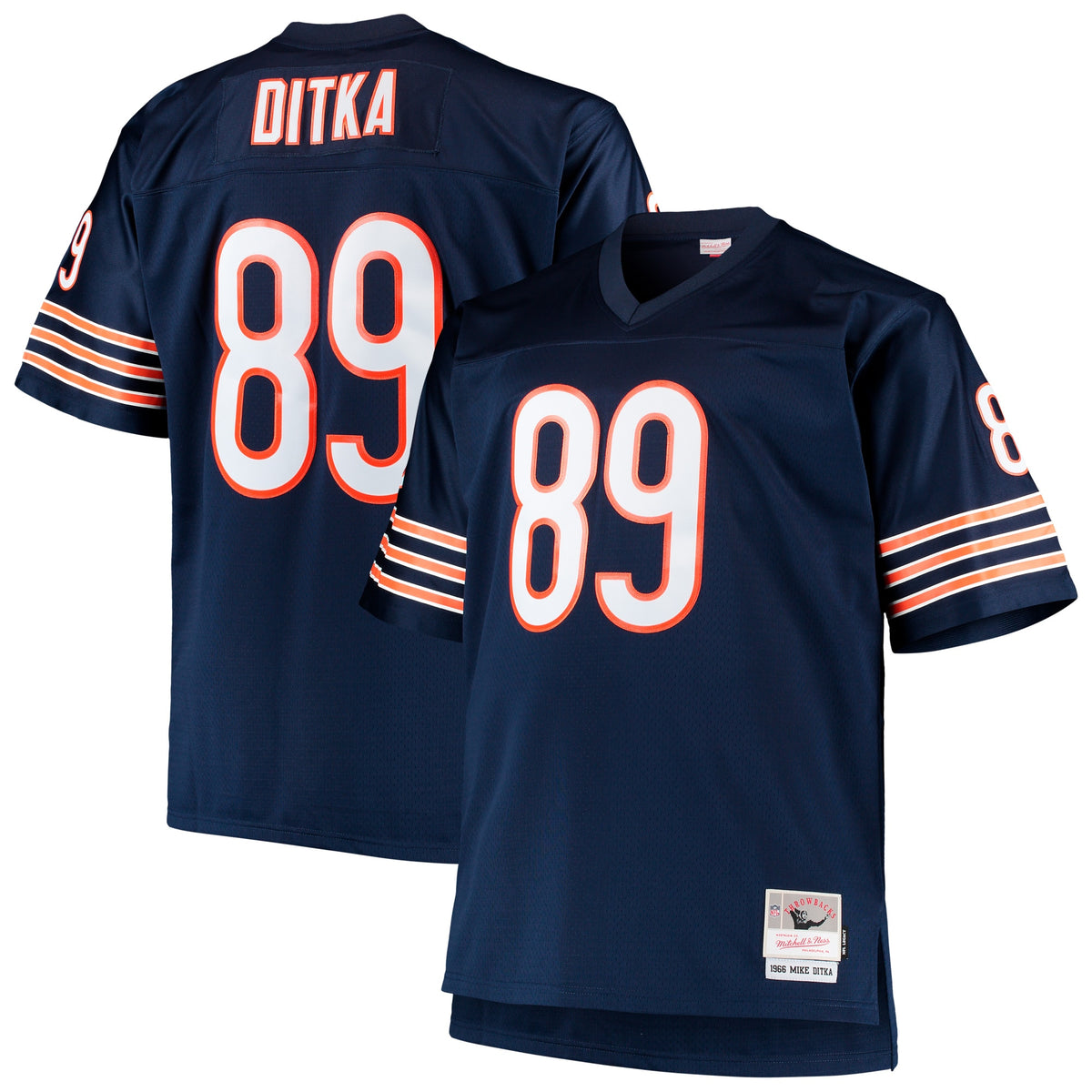 Mike Ditka Chicago Bears Mitchell Ness Big Tall 1966 Retired Player Replica Jersey Navy