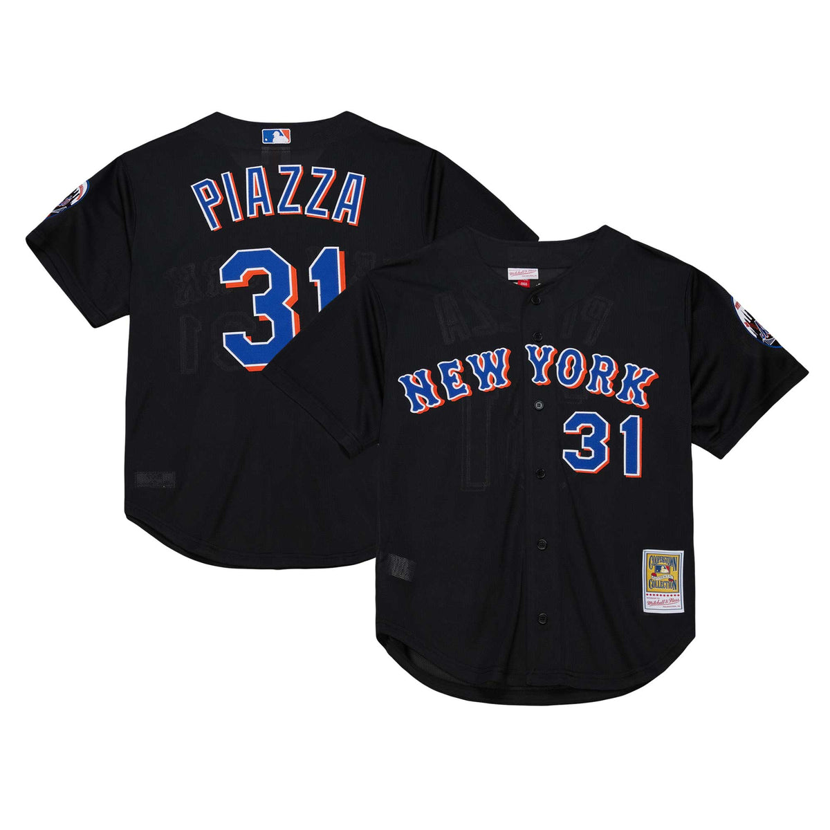 Mike Piazza New York Mets Mitchell Ness Cooperstown Collection 2000 Batting Practice Jersey Black