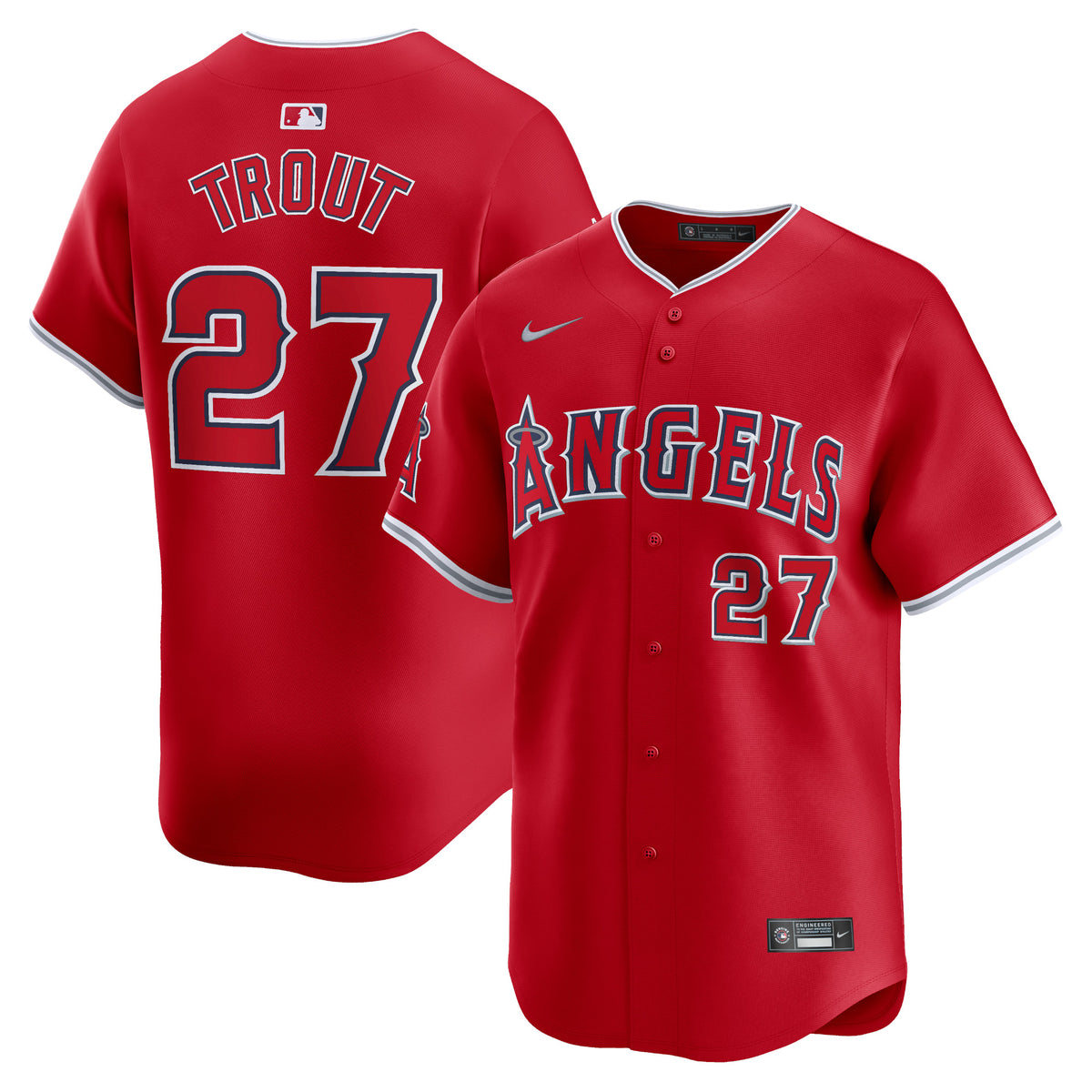 Mike Trout Los Angeles Angels Nike Alternate Limited Player Jersey Red