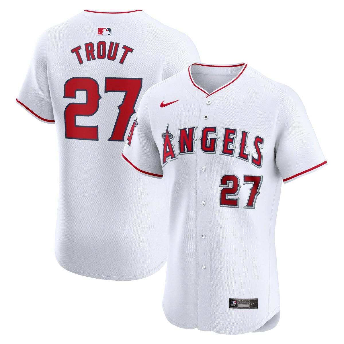 Mike Trout Los Angeles Angels Nike Home Elite Player Jersey White