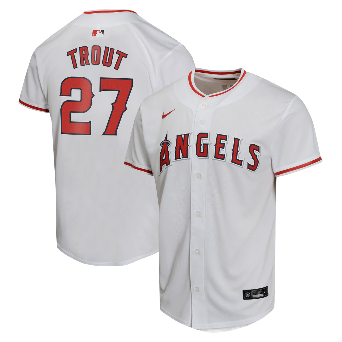 Mike Trout Los Angeles Angels Nike Youth Home Game Player Jersey White