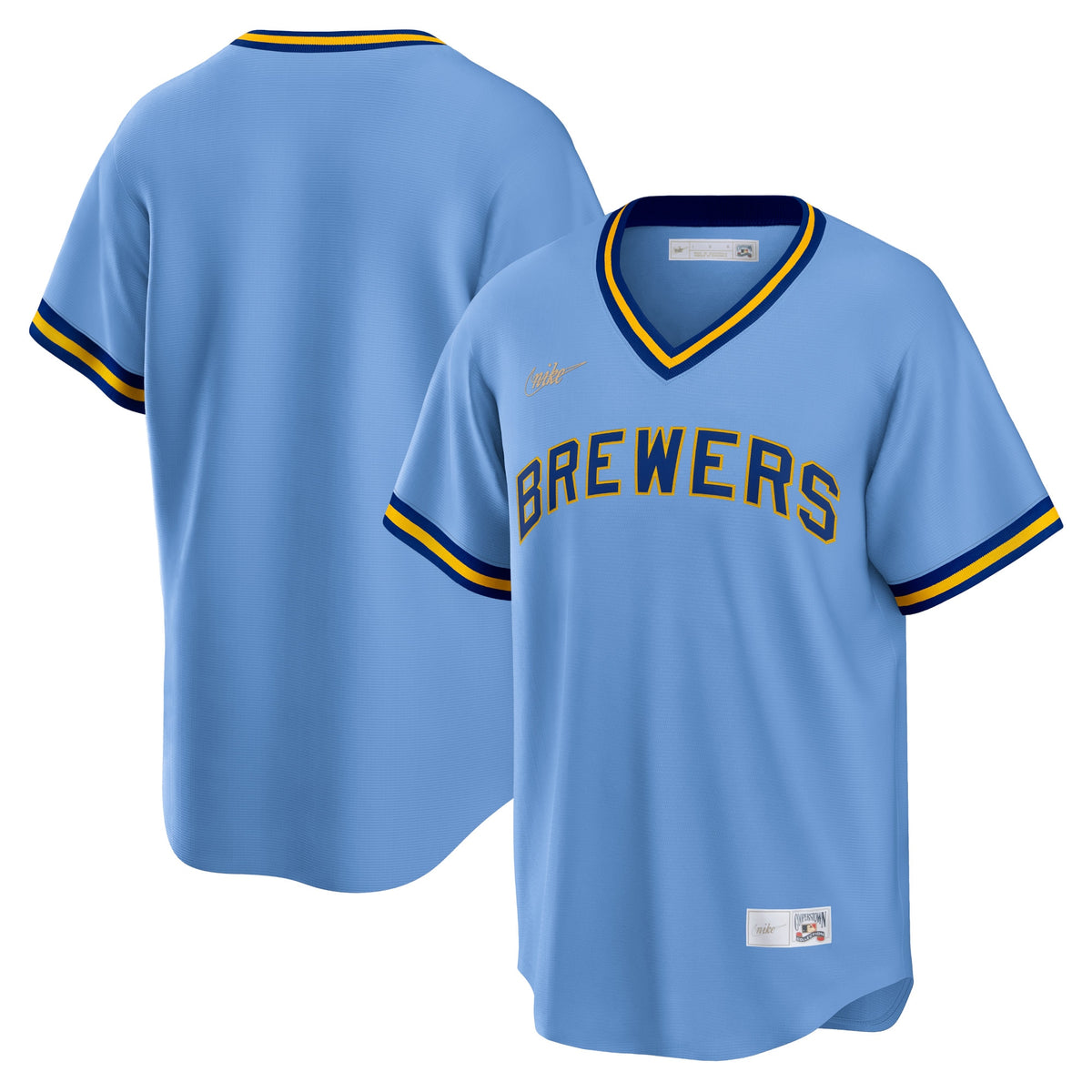 Milwaukee Brewers Nike Road Cooperstown Collection Team Jersey Powder Blue