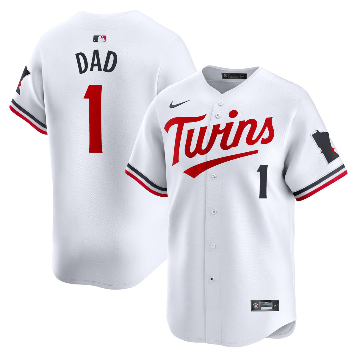 Minnesota Twins Nike #1 Dad Home Limited Jersey White