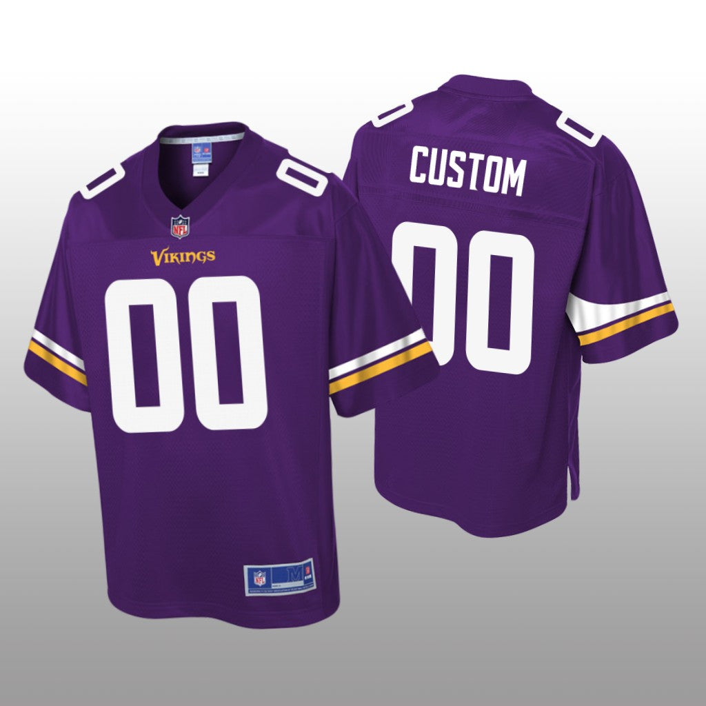 Minnesota Vikings # Purple Custom Pro Line Jersey Youth