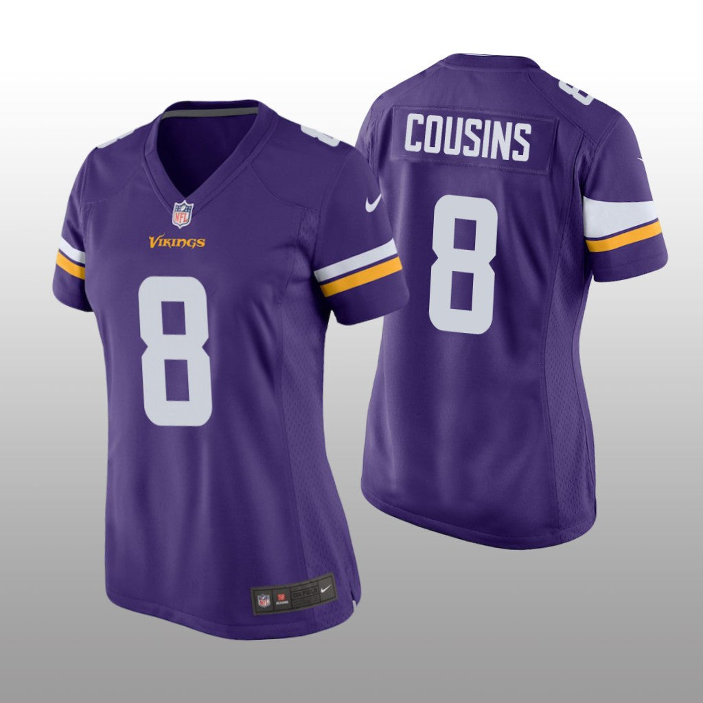 Minnesota Vikings #8 Purple Kirk Cousins Game Jersey Women